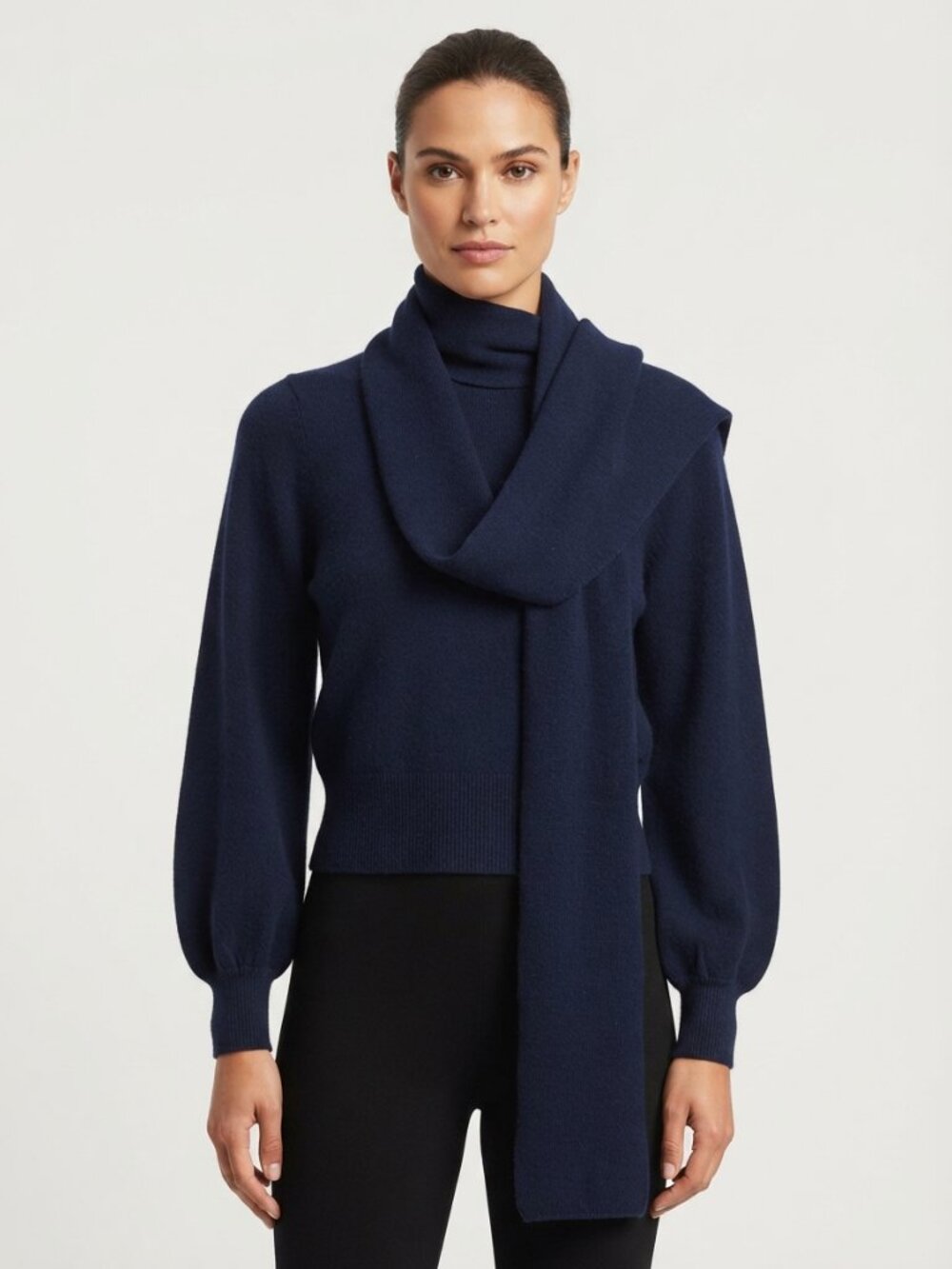 See by Chloe Sweater built in scarf navy Size XS
